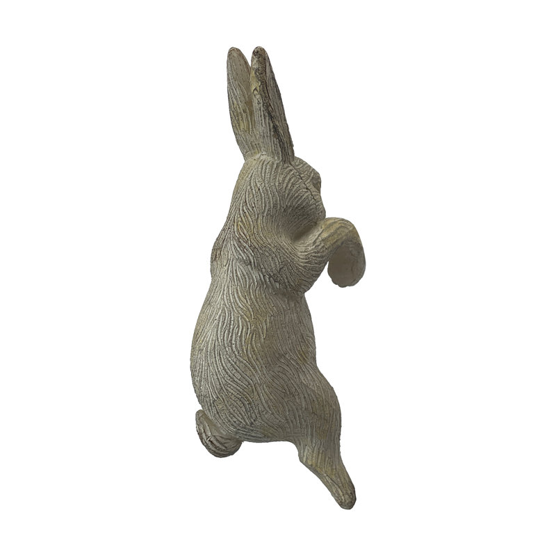 Bojorquez Rabbit Plastic Garden Statue, White