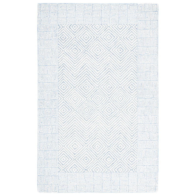Baileigh Hand Tufted Wool And Cotton With Latex Geometric Rug, Rectangle 3' x 5'