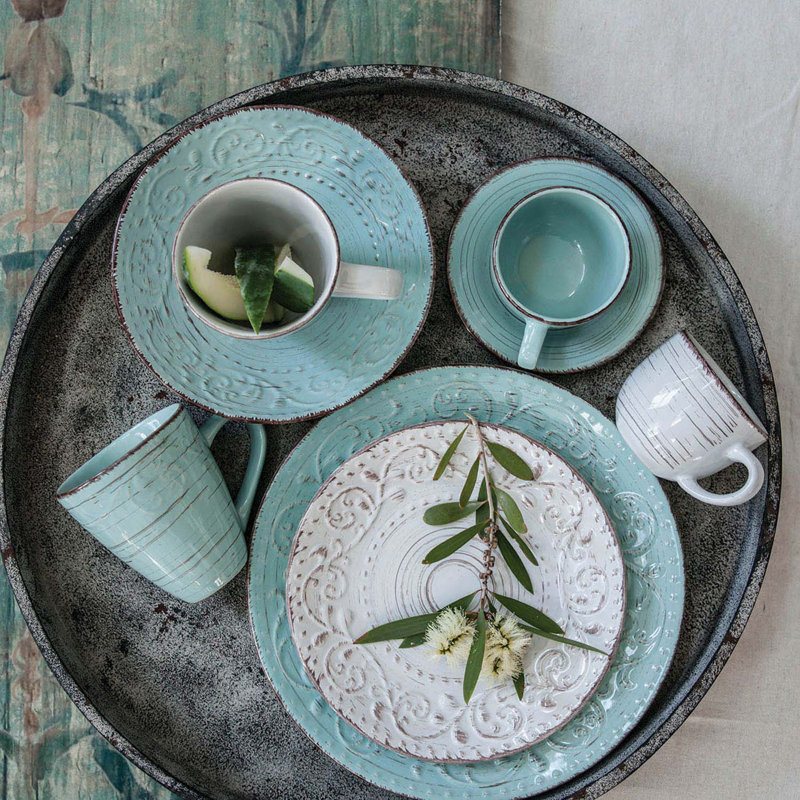 Beachcrest Home™ Nolanville Serving Bowl, Antique Turquoise