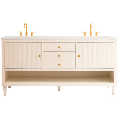Lisbon 72"L Free Standing Vanity In Antique White