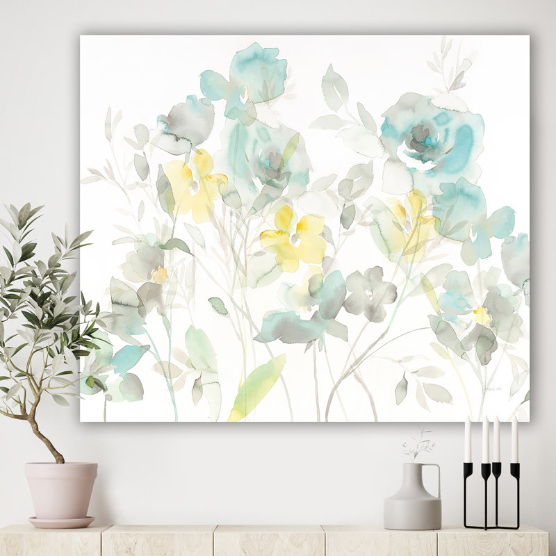 «Aqua Rose Natural Element», reproduction d'art sur toile tendue, H 30 po x l 40 po x 1,5 po