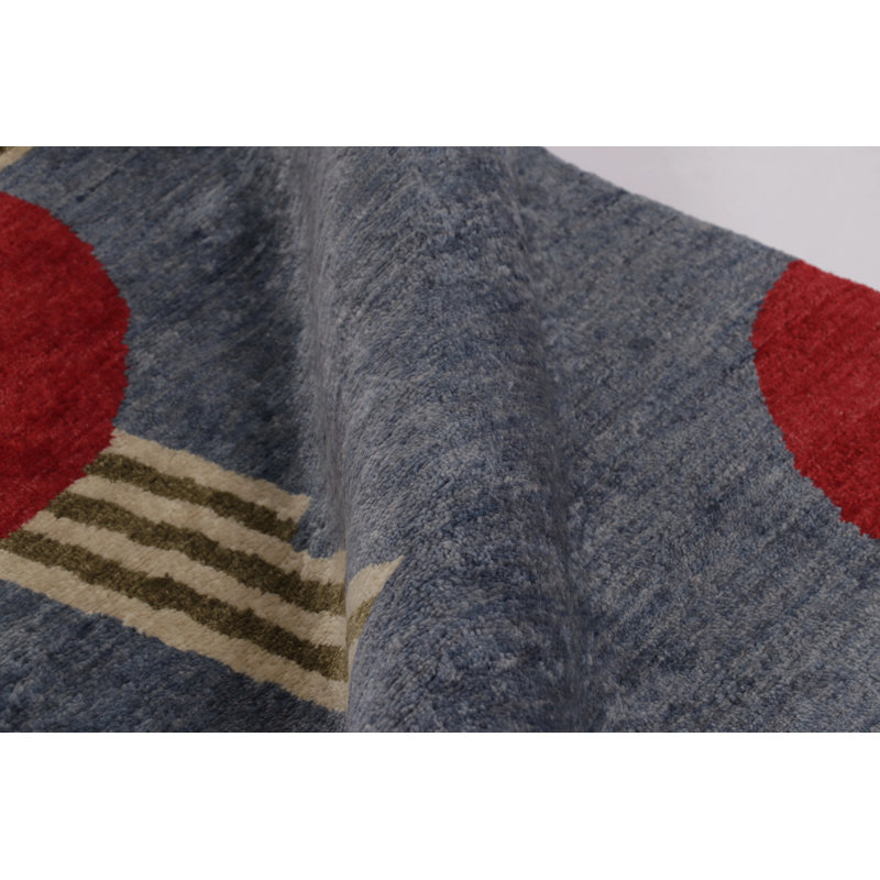 Art Deco One-of-a-Kind 3'1X9'2 Hand Knotted Area Rug