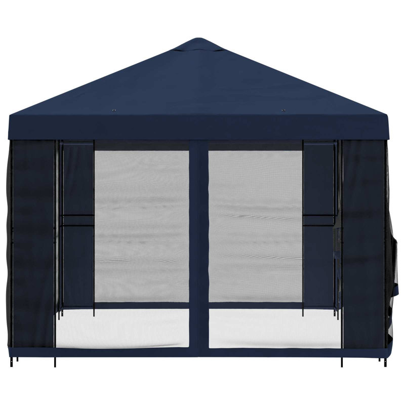 vidaXL Garden Gazebo Polyester and Steel Outdoor Shade Summer Shelter Events, 276.5cm H x 400cm W x 300cm D, Blue