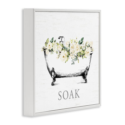 Soak Floral Bathtub Framed Giclee Art, design by Lettered and Lined