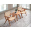 Ensemble de 3 chaises d'appoint en bois massif et table de bout assortie pour le salon ou le balcon