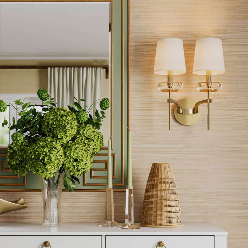 Cristallo 2-Light Wall Sconce - Modern Brass, Lucite Crystal, Polished Nickel