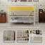 Lit superposé double au-dessus d'un lit double avec bureau intégré et éclairage à DEL - conception loft peu encombrante pour enfants et adolescents, structure robuste, assemblage facile, parfait pour les chambres à coucher et les dortoirs