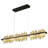 1-Light Black Stainless Steel LED Chandelier With Brass Copper