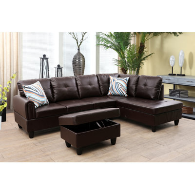 Renford Faux Leather U-Shaped Sectional