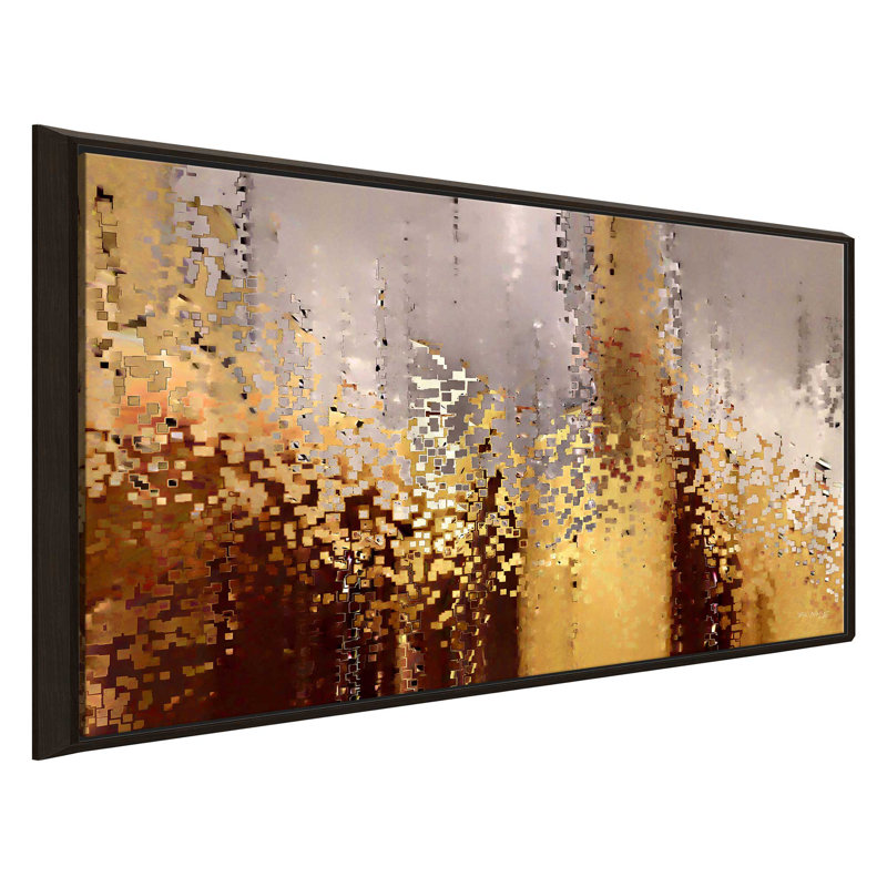«Refiners Fire», reproduction d'art sur toile, H 21,5 po x l 33,5 po x P 2 po, Cadre flottant espresso