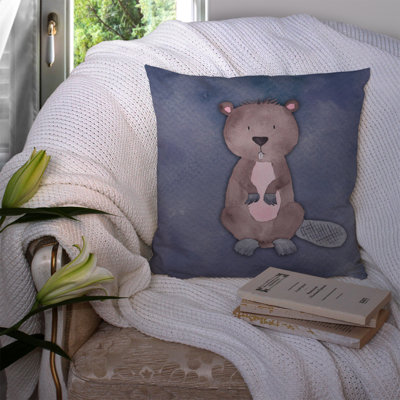 Coussin décoratif intérieur/extérieur aquarelle beaver