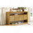 Sideboard 60" 4 Doors, Modern Minimalist Solid Wood Veneer With Open Shelf, Natural Wood Grain, Large Capacity Storage Console Table (Natural)-384312909