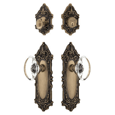 Nostalgic Warehouse Victorian Entry Set with Oval Clear Crystal Knob