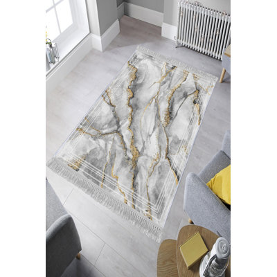 Tapis luxueux en velours (4,6 x 7,2 pi), tissu antibactérien à 100%, envers en coton antidérapant, hauteur des poils: 0,4 po | Lavable à la machine, impression numérique 3D | Parfait pour le décor du salon et de la chambre à coucher, doux et durable