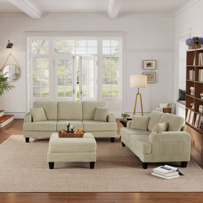 3-piece Morden Upholstered Sofa Set For Living Room