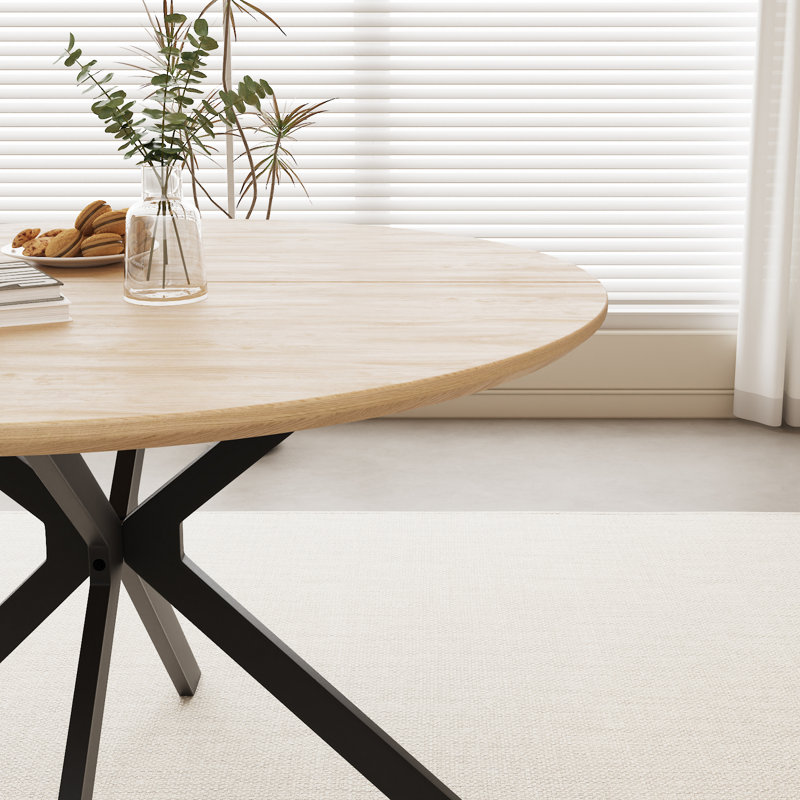 Ensemble de table de salle à manger moderne avec 4 chaises, Brun, Noir, Ivoire ivoire