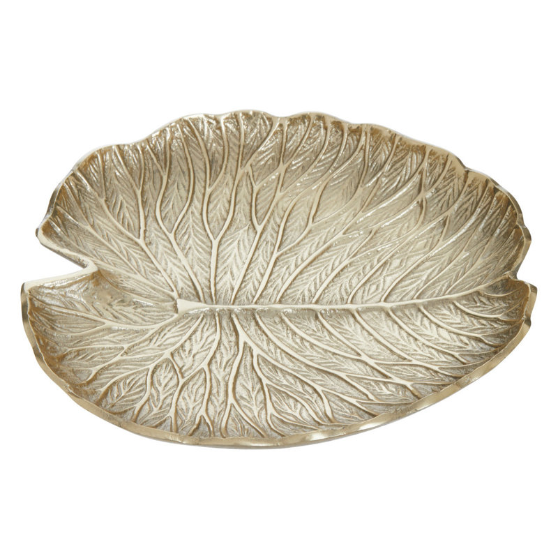 Richy Metal Decorative Plate 1, Gold, 4cm H x 29cm W x 29cm D