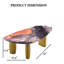 Table basse 1pc de style contemporain avec pieds en pierre Sinte-1004165897