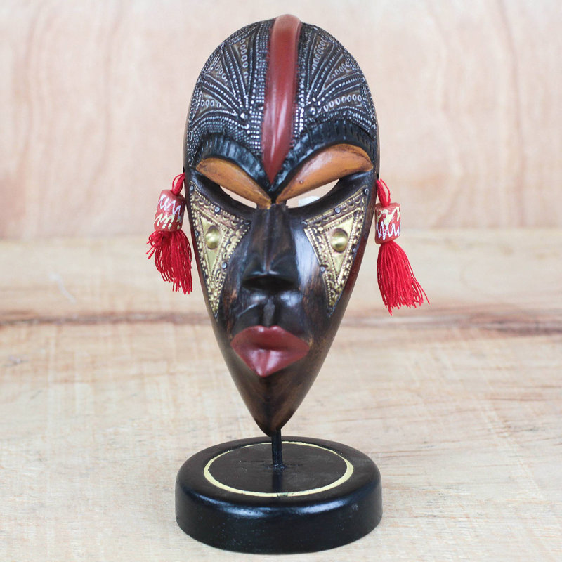 Masque de beauté africain en bois saisissant Bungalow Rose