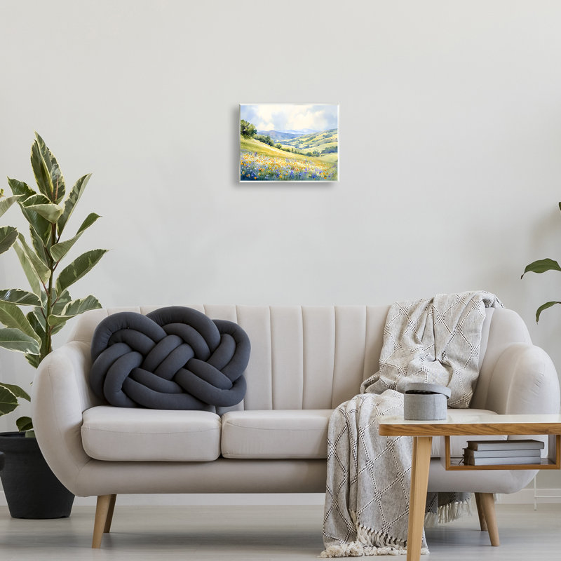 Spring Meadow with Distant Mountain Wall Plaque, design by Franklyn Gregory