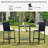Rattan Bar Set, Glass Top Table And 2 Bar Stools