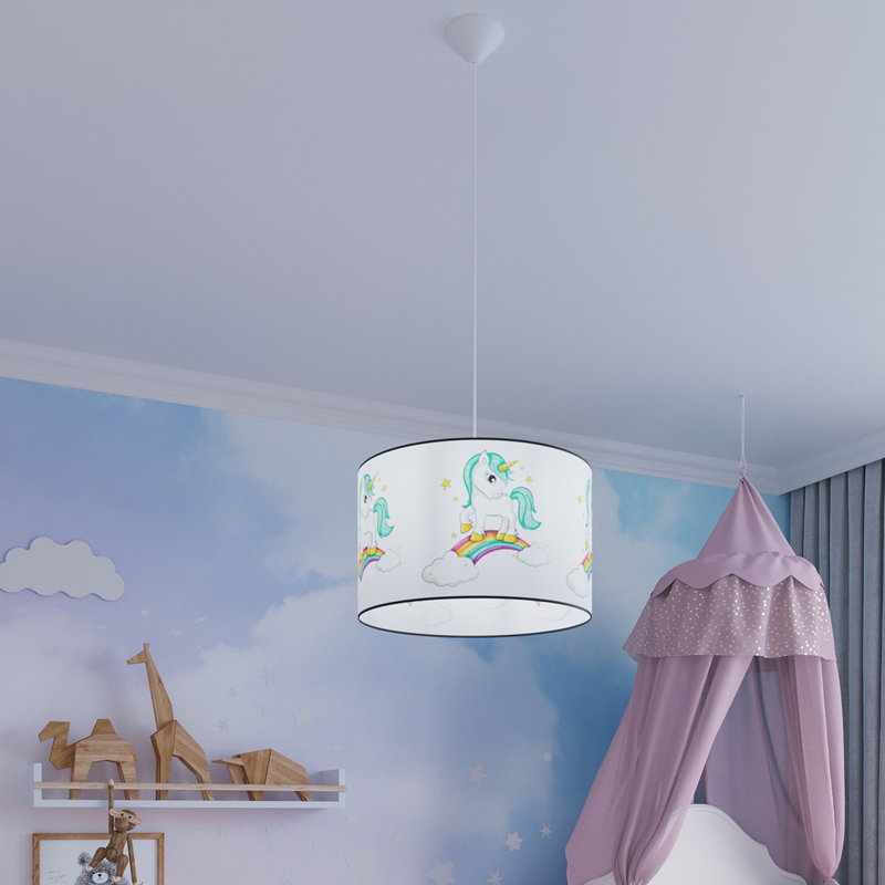 1 - Light White Pendant, 28cm H x 43cm W x 43cm D