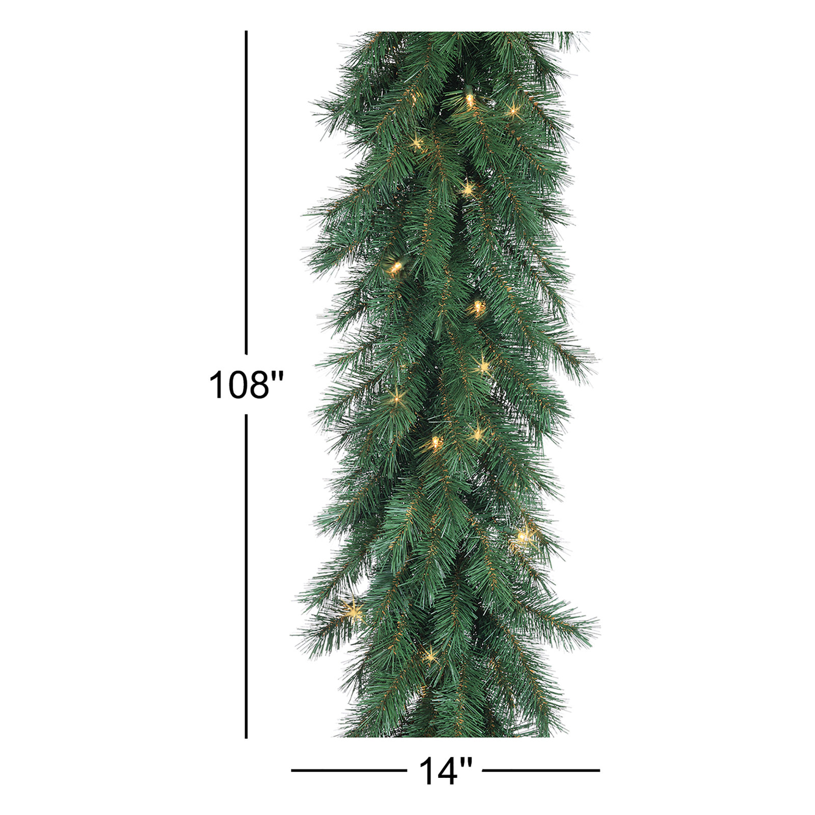 Grasmick 108" Pre-Lit Spruce Christmas Garland