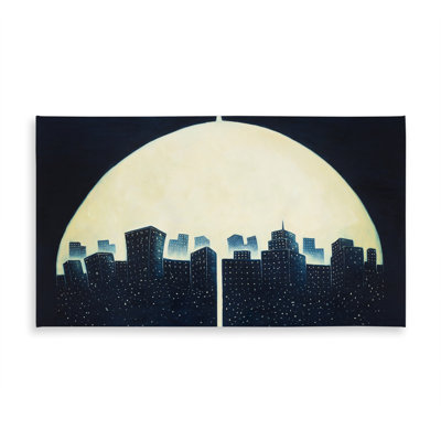 Building Cities Blue Tablecloth - A City Under Umbrellas