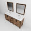 Meuble-lavabo double rustique, surface en marbre de culture, robinet, 30 po Miroir, robinet de salle de bain à gratter et teinture à une profondeur de 20,83 po, finition simple, robinet