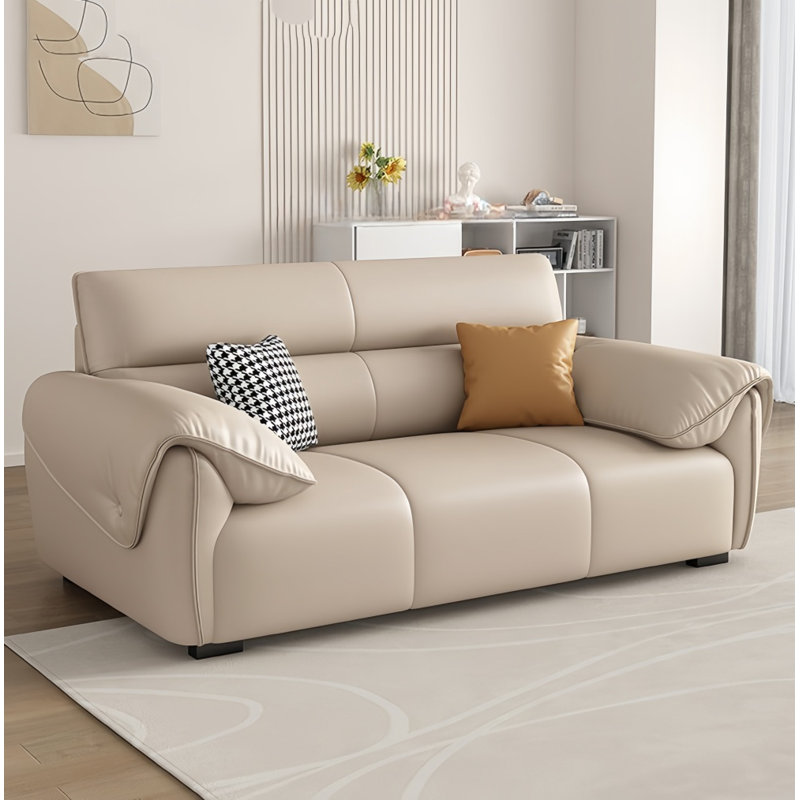Modern Simple Casual Sofa, 35.43" H x 78.74" W x 37.4" D, Off-White