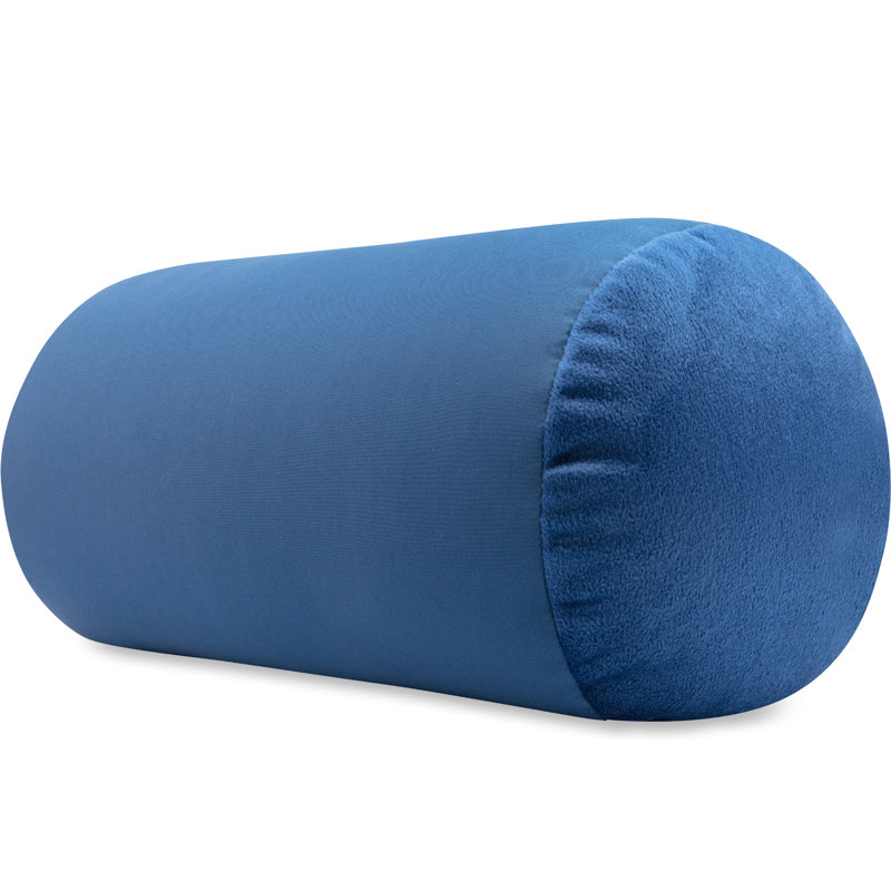 Microbead Bolster Neck Roll Pillow, Peacock Blue