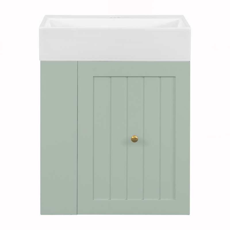 Meuble-lavabo de salle de bain avec lavabo en céramique, Green
