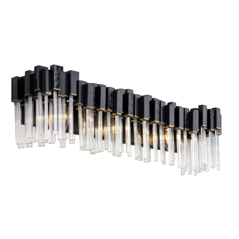 Matrix Bathroom Vanity Light - 3-Light - Matte Black/French Gold, Matte Black/French Gold