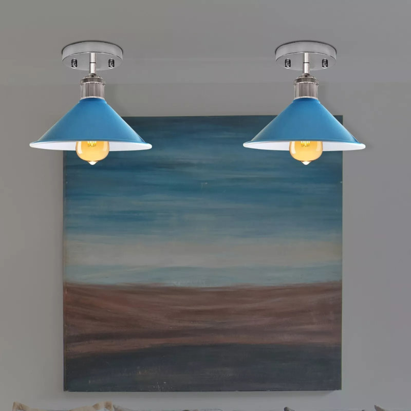 Chasteen Semi Flush Mount, Blue