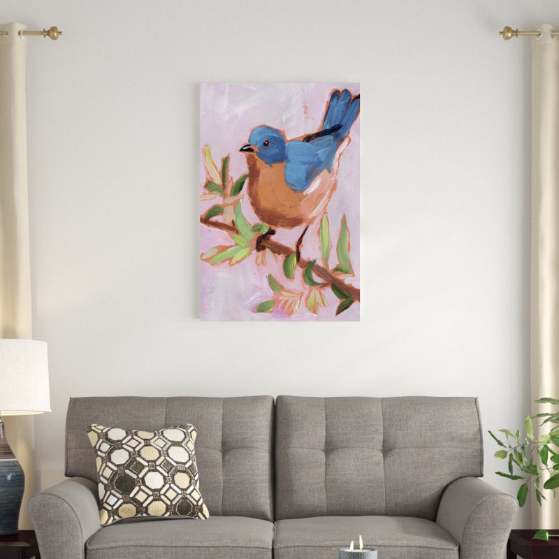 "Painted Bird I" par Jennifer Paxton Parker, reproduction d’art sur toile tendue, H 36 po x l 24 po