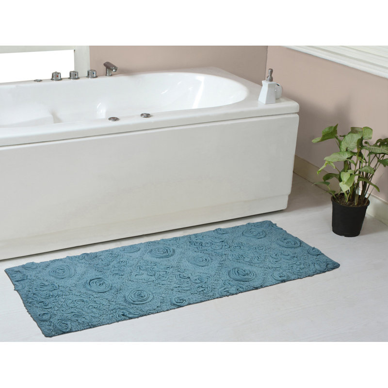 Tapis pour salle de bain Schoenberger, Bleu, L 54 po x l 21 po