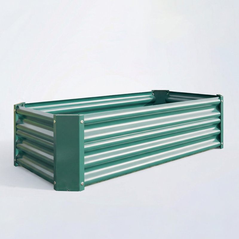 Galvanized Metal Raised Garden Bed 4x2x1ft., Rectangular Raised Flowerpot Box For Flowers, Vegetables And Herbs-rust-proof And Durable Garden Bed For Outdoor Courtyards, Yards And Balconies.