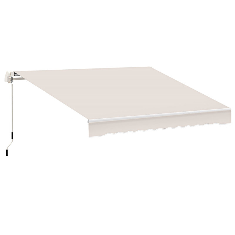 Outsunny Patio Retractable Awning, Black, 98.52" W x 78.77" D