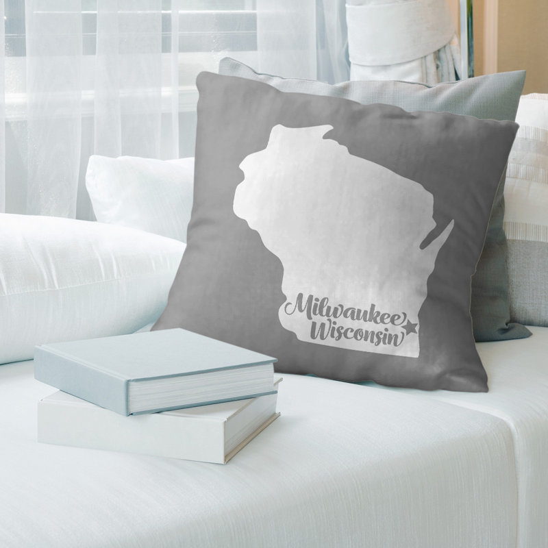 Microsuede Reversible Pillow Cover, 26" x 26", Gray, Mobile