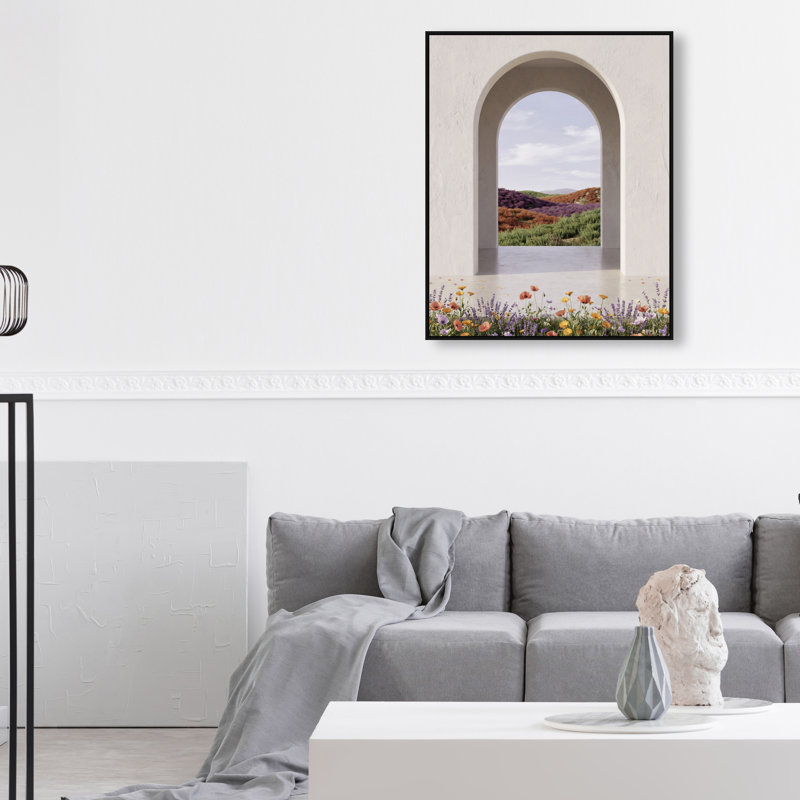Window To Paradise Print by Oliver Gal, 31"H x 37"W, Black Floater Frame