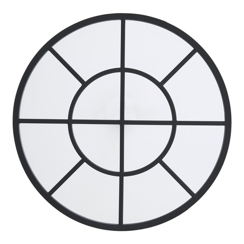 Burkeville Metal Round Wall Mirror, 50cm H x 50cm W