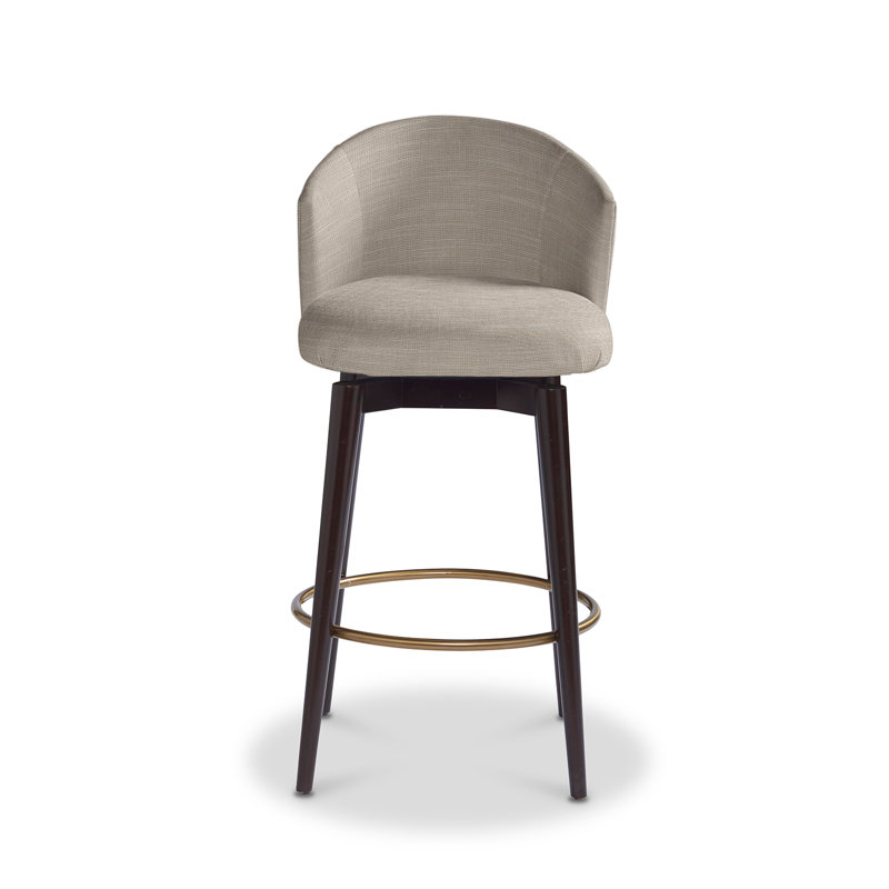 Luna Swivel Upholstered Stool, Counter Stool (25.5” Seat Height), Espresso, Brock Snow