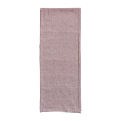 Woven Cotton 2-Sided Table Runner With Grid Pattern