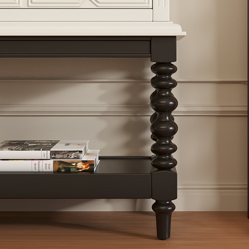 Console rétro de style français, H 38,2 po x l 51,2 po x P 15,7 po, Noir