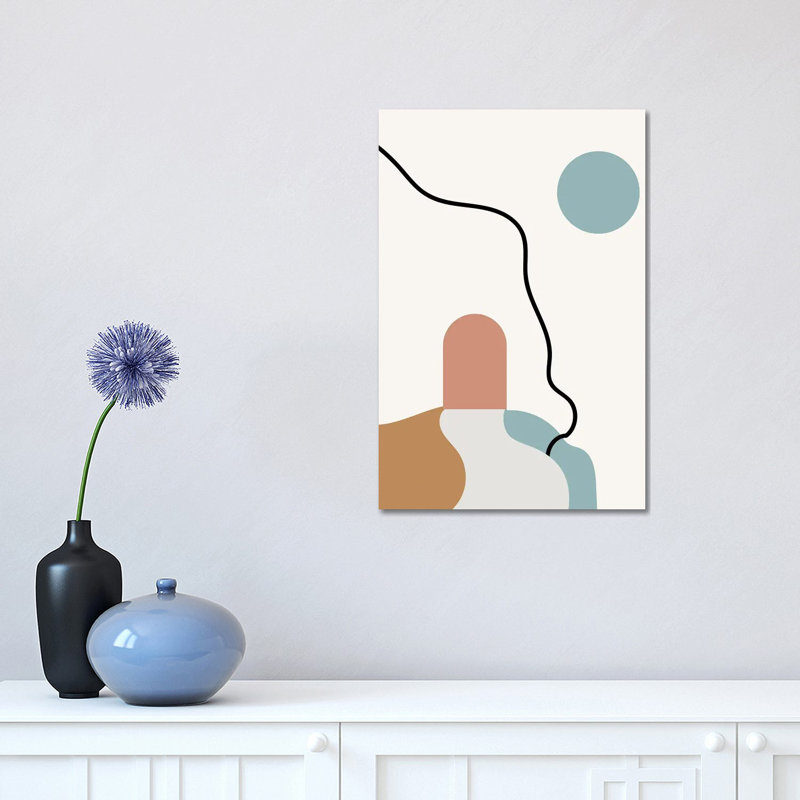 "Boho Terracota Road" par Mambo art studio-impression, Toile tendue, Pas de tapis, H 18 po x l 12 po x 1,5 po