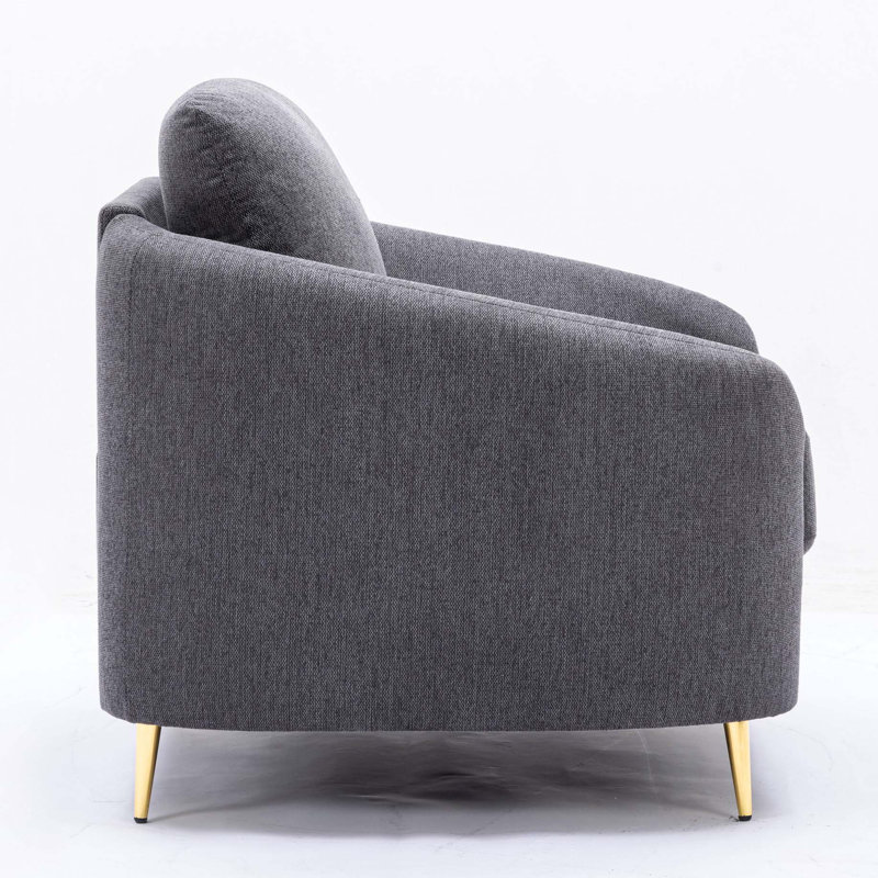 Fauteuil d'appoint gris à dossier lâche