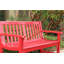 Banc de jardin extérieur en aluminium moulé de 133 cm de large, résistant aux intempéries, avec dossier et accoudoirs, pour pelouse, porche et cour (rouge)-24094047