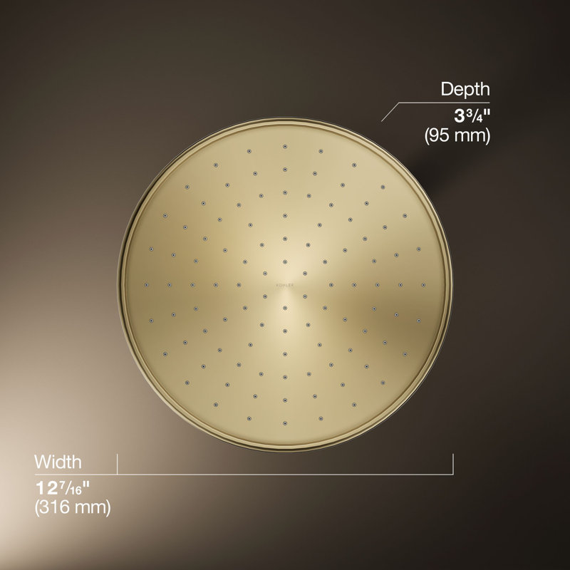 Rain Fixed Shower Head, Vibrant French Gold