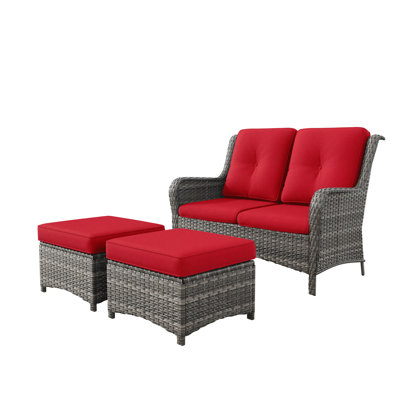 Parinka 49" Wide Outdoor Reversible Loveseat with Cushions