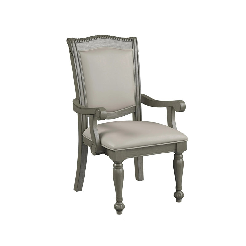 Chaise avec accoudoirs transitionnels l 25 po (2 / RTC), gris, Gris, Argent argent